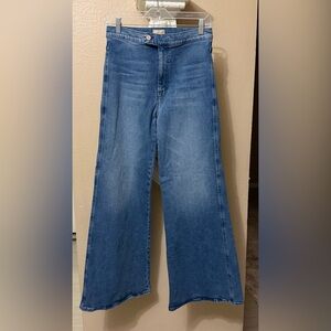 MOTHER Classic Blue Wide-Leg Jeans